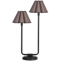 Polly Double Arm Tischlampe, Blackened Brass/Wild Poppy