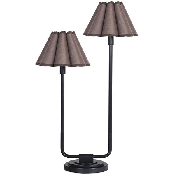 Polly Double Arm Tischlampe, Blackened Brass/Wild Poppy
