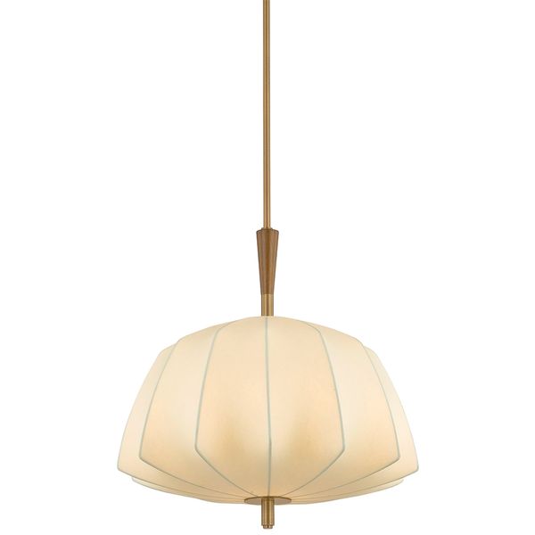 Quill 6 Light Chandelier, Gilded Elfenbein