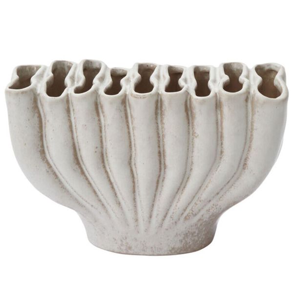 Boden Ceramic Vase, Biscuit Wei?
