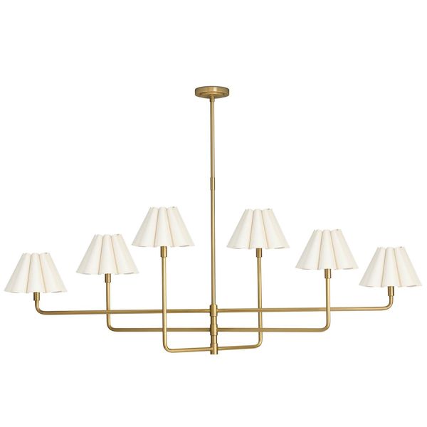 Polly Chandelier, Natur Brass/Rattan